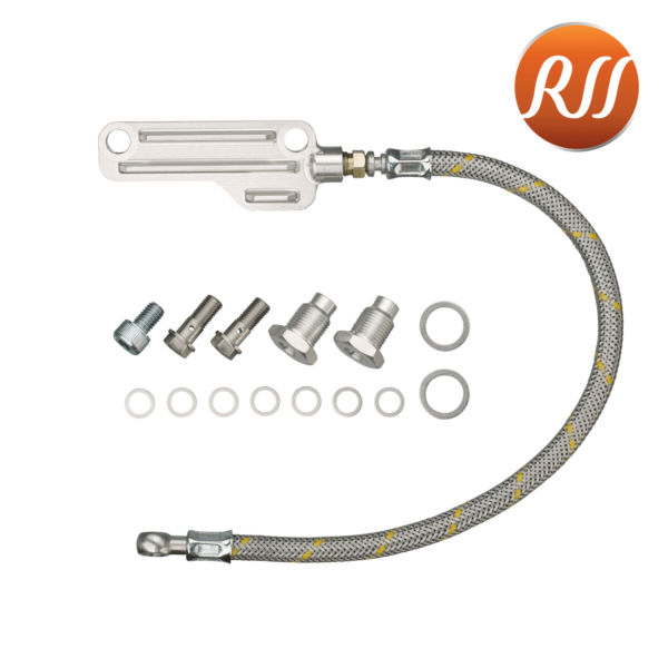 Twin Feed Oil Line Kit for xt500 and sr500. 'Vintage' Oil Line Silver Anodized Aluminium
